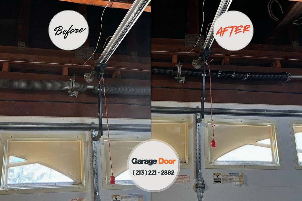 Before and after: garage door repair Meridian, PA
